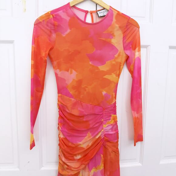 RUNAWAY THE LABEL Olivia Maxi Dress Orange Floral - Picture 7 of 14